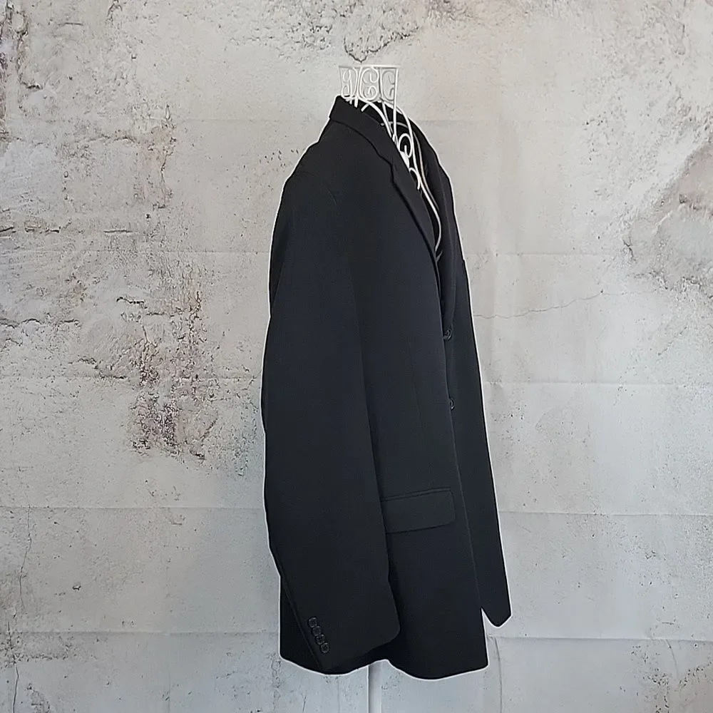 Claiborne Single Breasted Black Men's Suit Blazer Size 48L